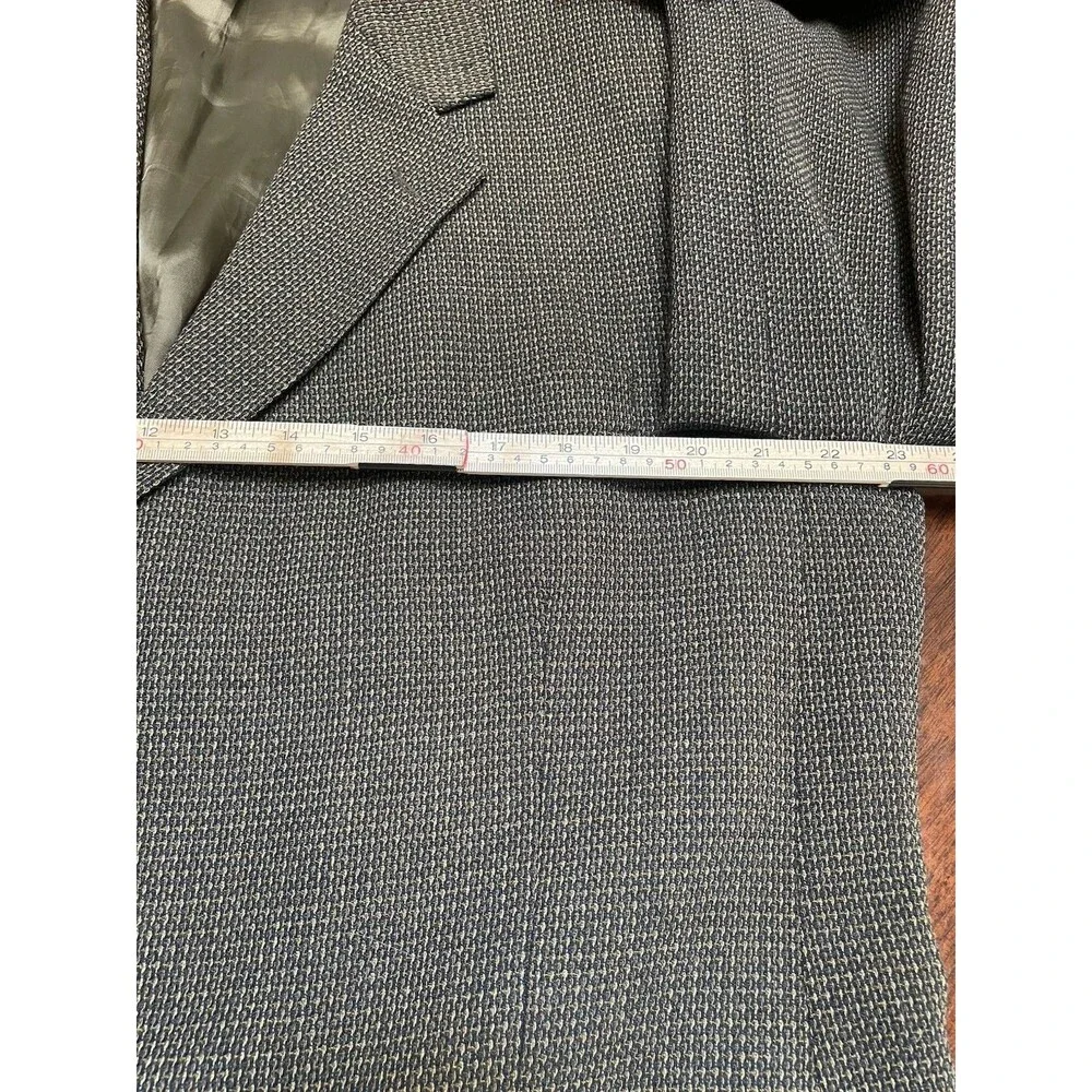 VTG Cavelli 100% Wool Mens Blazer Sport Coat 44L Navy Gold Button Preppy Classic